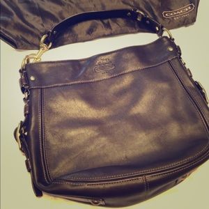 Coach Bag: Large Zoe Gold Metallic Leather Hobo